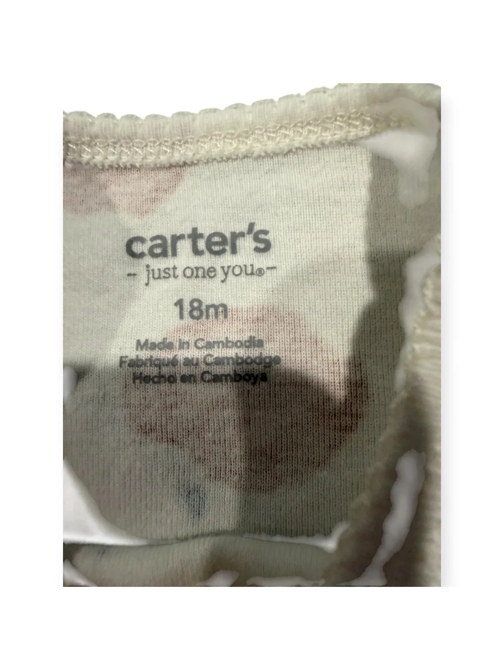 Carter's Baby Girls 4-Piece Set 18 Months Apple Print &Gray Long Sleeve Bodysuit